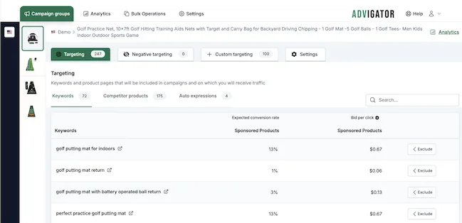 keyword research advigator