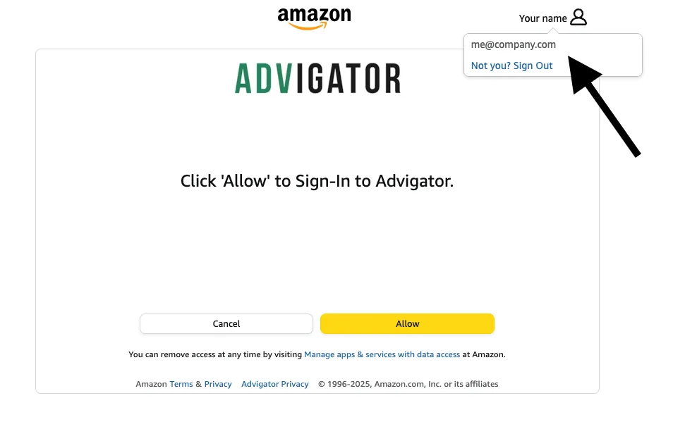 Conectar la cuenta de Amazon