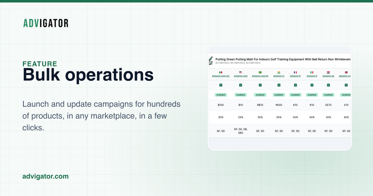 Bulk operations — Feature | Advigator